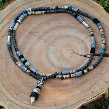 Handmade Turquoise Beaded Necklace for Men